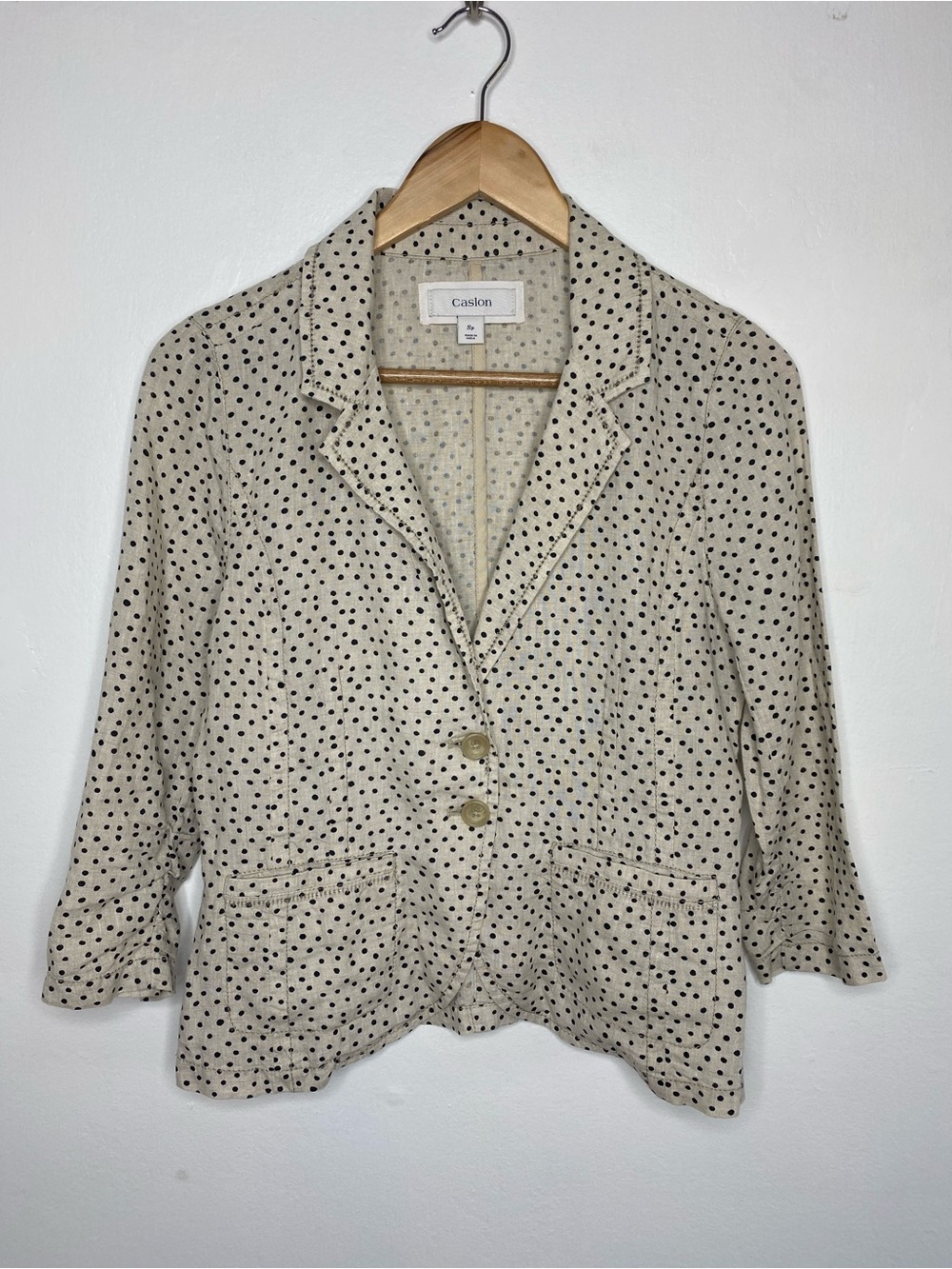 Caslon Linen dotted blazer Size Small business casual breathable office